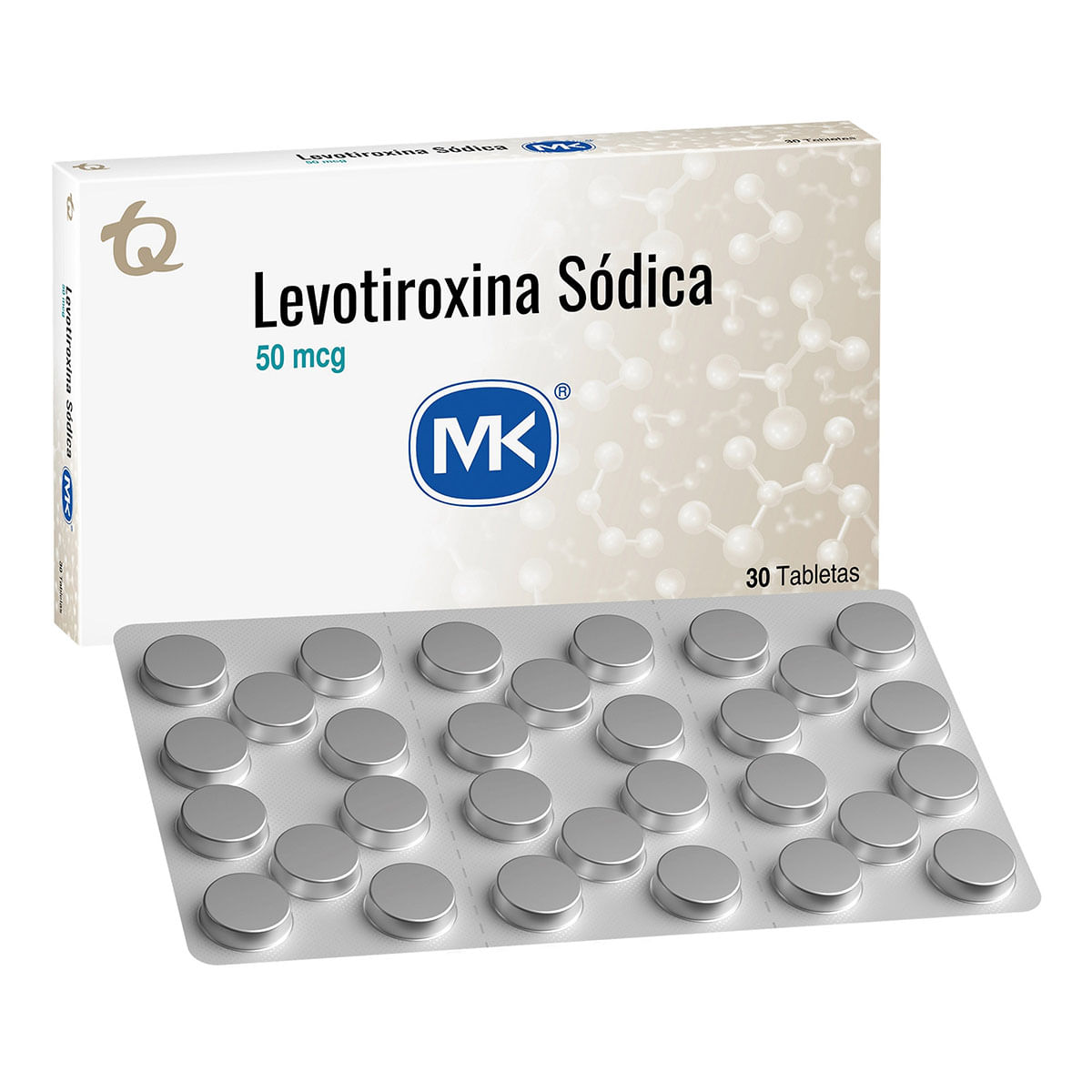 Levotiroxina Sódica 50mcg MK caja x 30 tabletas
