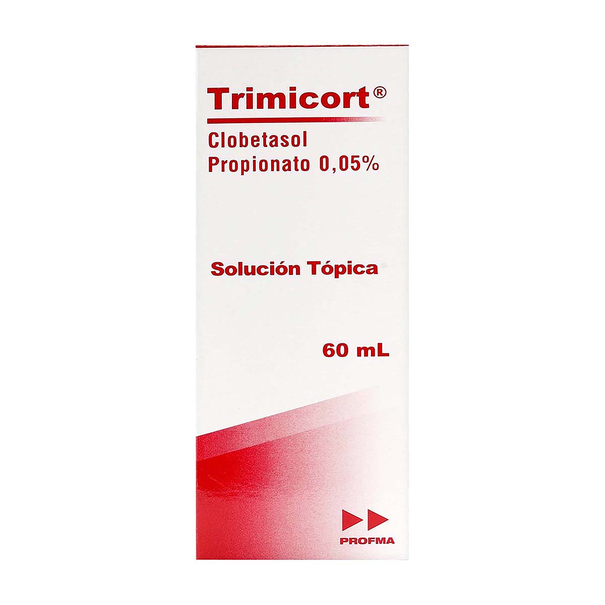 Solución Topica Trimicort clobetasol propionato 0.05% Profma caja x 60mL