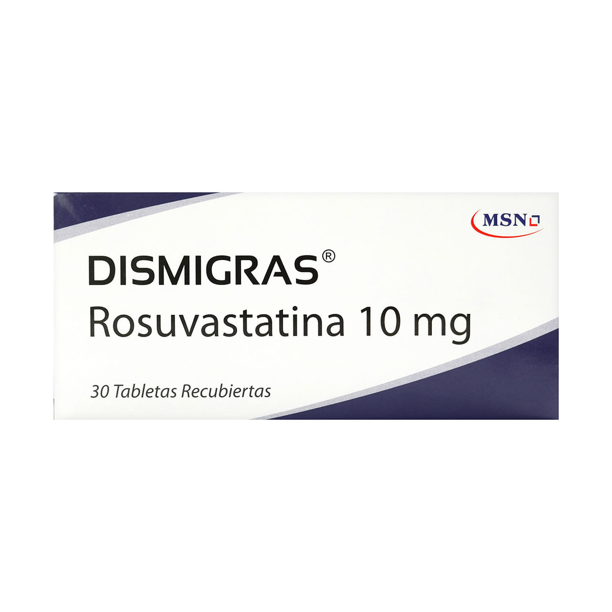 Dismigras Rosuvastatina 10 mg MSN caja x 30 tabletas