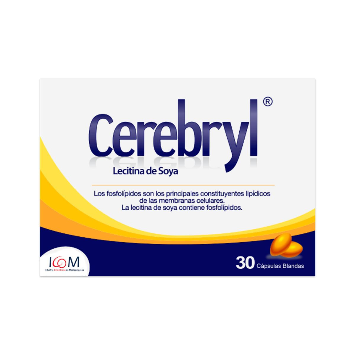Cerebryl 1200 Mg Icom Caja X 30 Cápsulas Blandas.