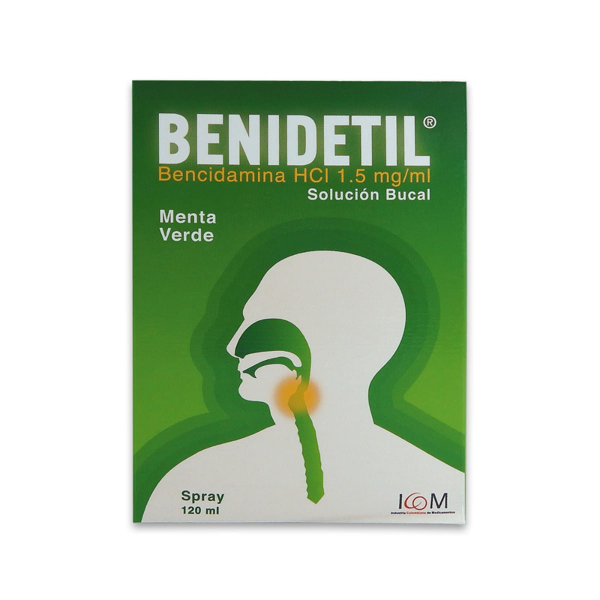 Solución Bucal Icom Benidetil 1.5 Mg/mL Menta Verde Spray x 120 mL