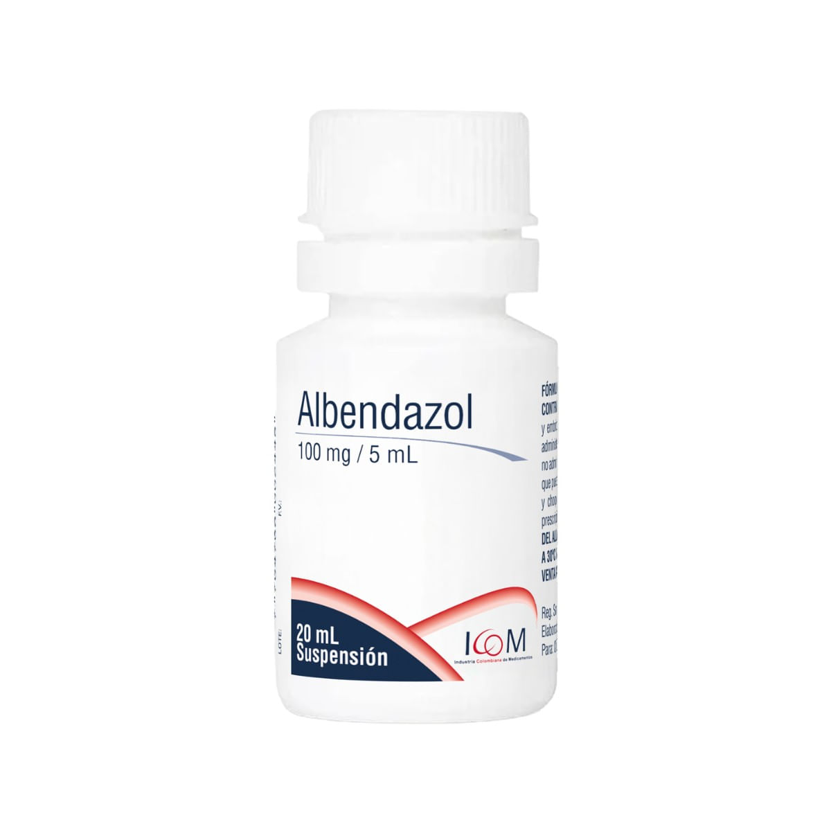 Suspensión Albendazol 100 Mg/5 mL Icom Frasco x 20 mL
