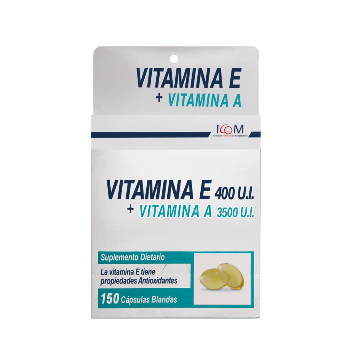 Suplemento Dietario Vitamina E 400 UI + Vitamina A 3500 UI Icom Caja x 150 Cápsulas