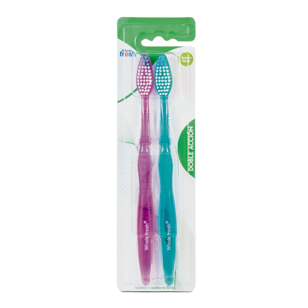 Cepillo Dental Icom Whole Fresh Doble Acción Blister X 2 Uds.