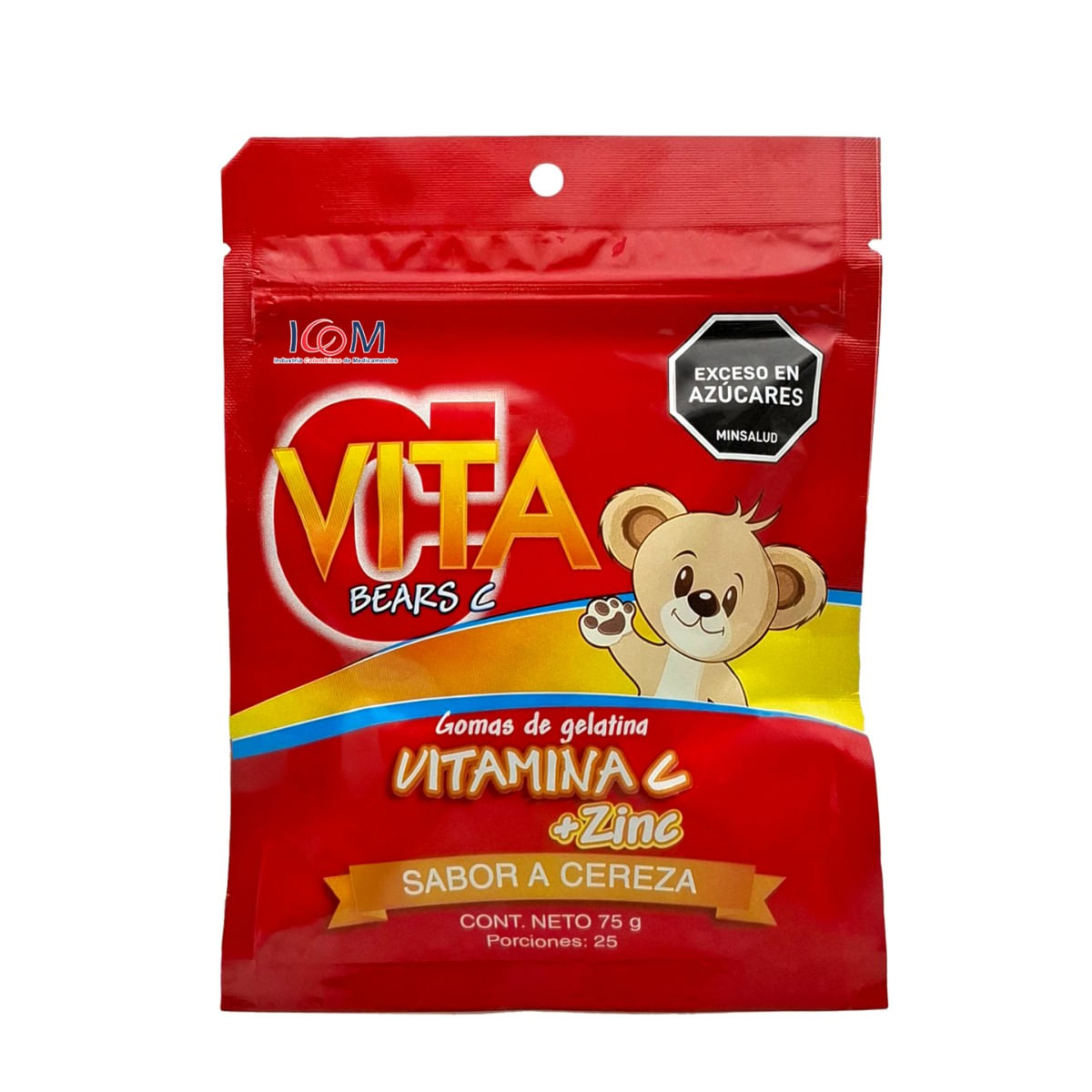 Gomas de Gelatina Icom Vita Bears Cereza Bolsa x 75 g x 25 Uds