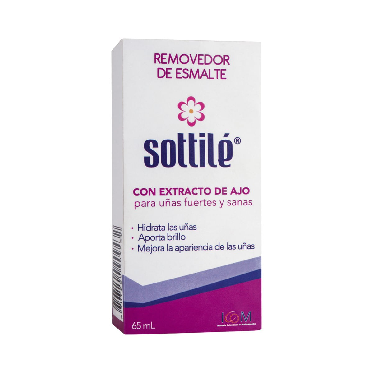 Removedor de Esmalte Icom Sottilé con Extracto de Ajo Frasco x 65 mL