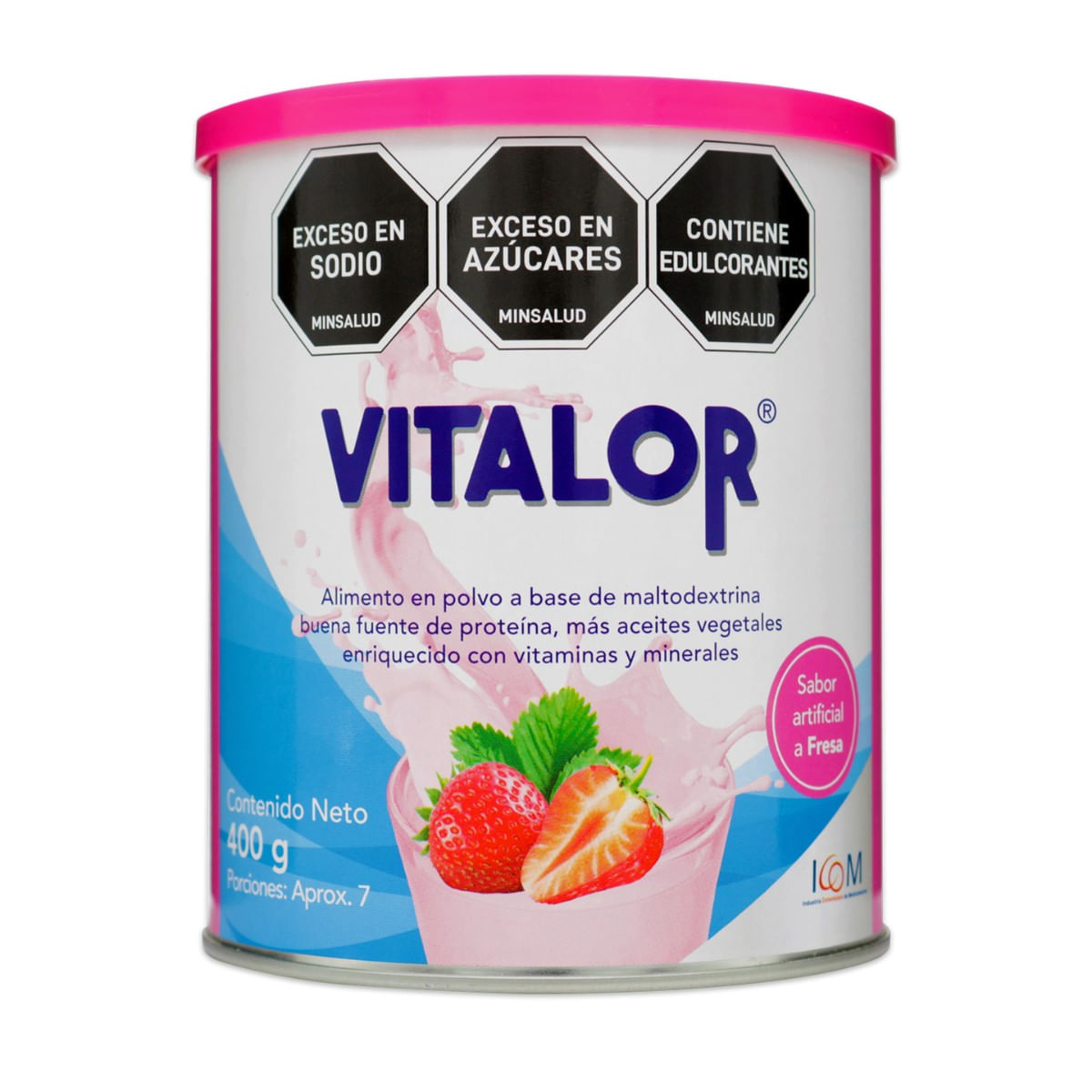 Alimento Icom Vitalor Fresa Polvo Tarro x 400 g