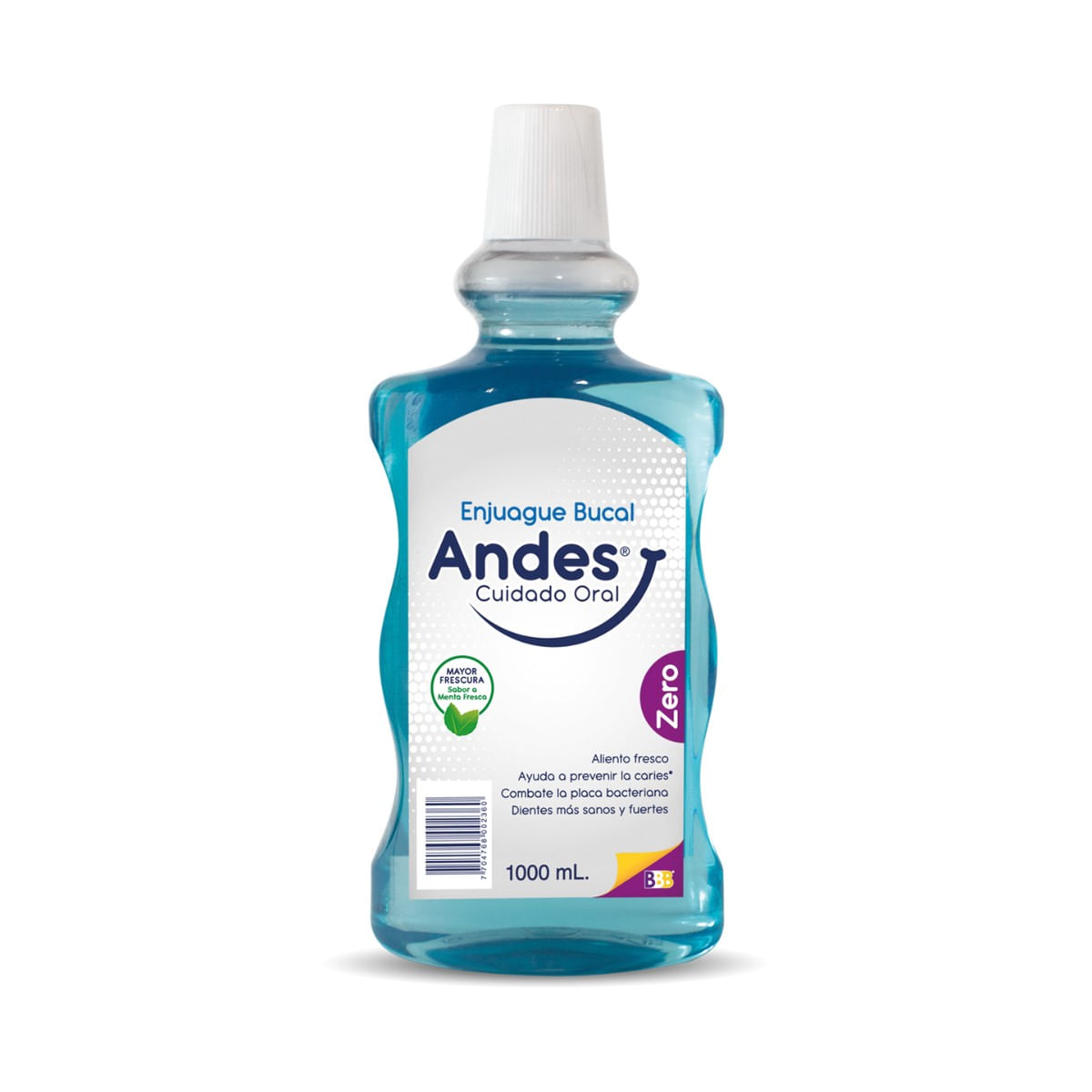 Enjuague Bucal Andes Anticálculo Sin Alcohol Menta Fresca Frasco X 1000 Ml.
