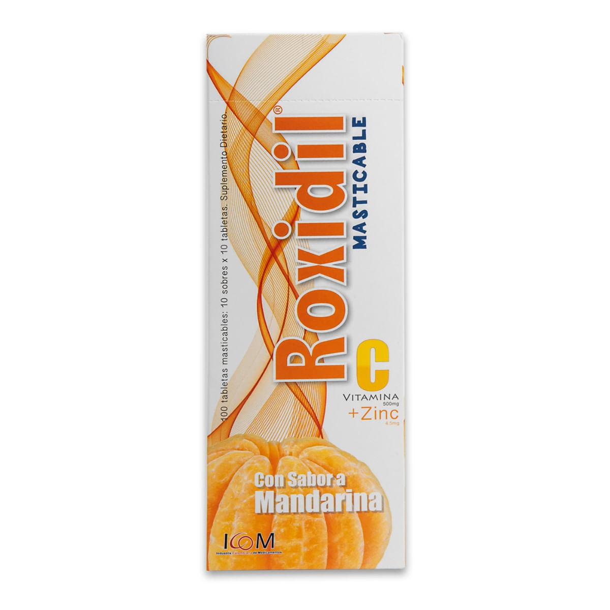 Suplemento Dietario Roxidil 500 Mg Icom Mandarina Caja x 100 Tabletas Masticables