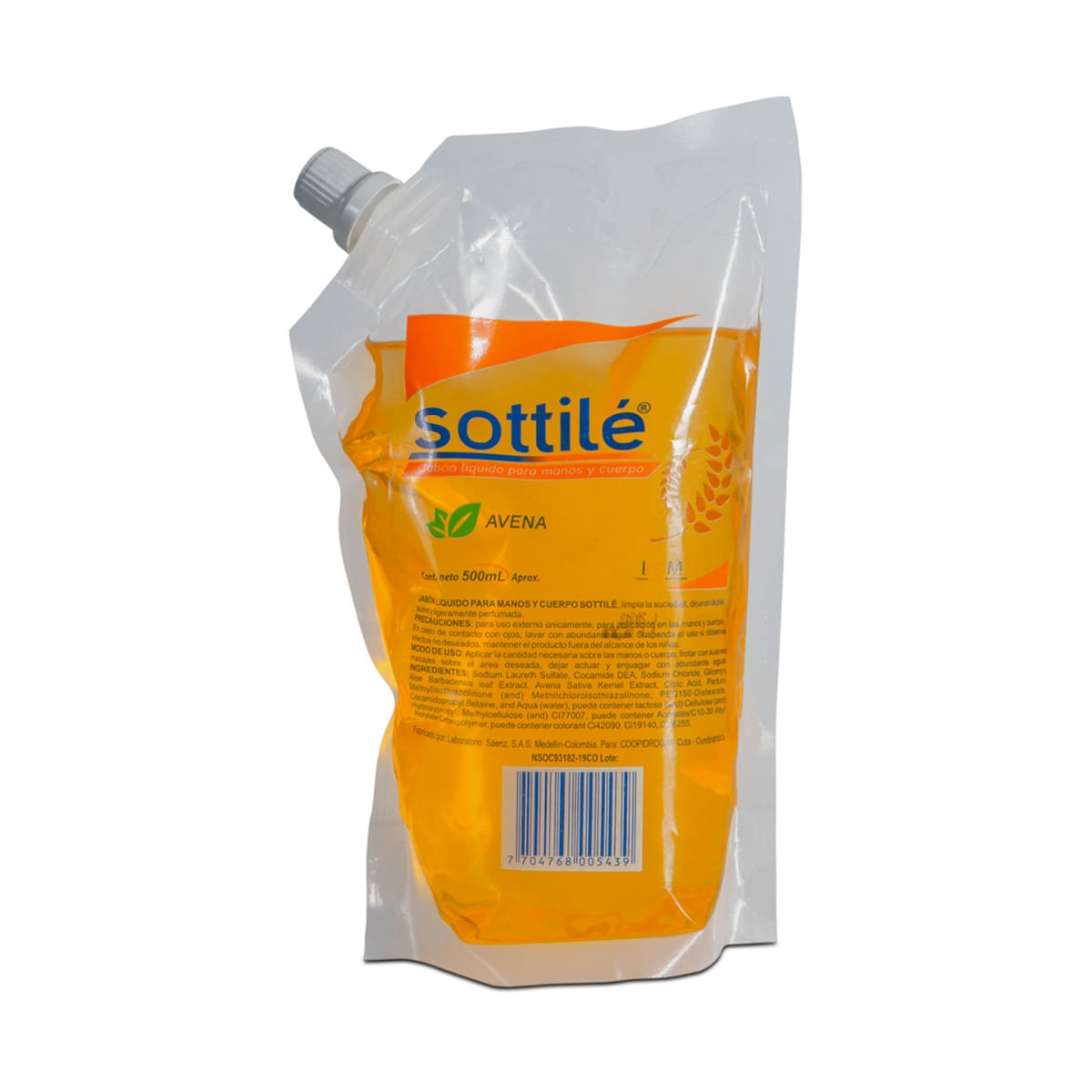 Jabón Líquido Icom Sottilé Avena Doypack X 500 Ml.