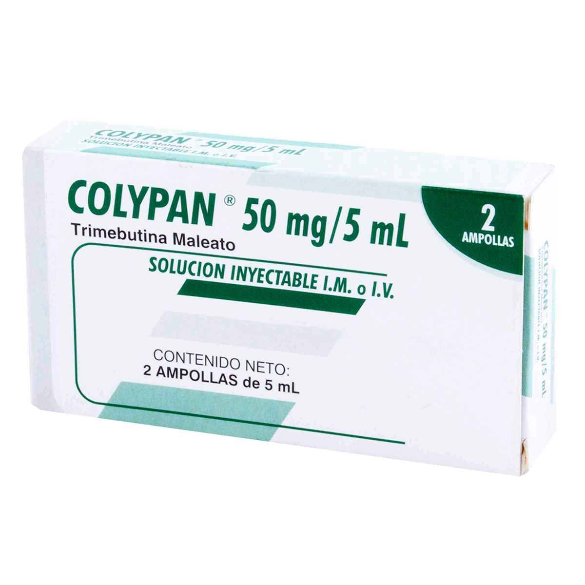 Colypan Trimebutina Maleato 50mg/mL Farma de Colombia Caja x 2 Ampollas