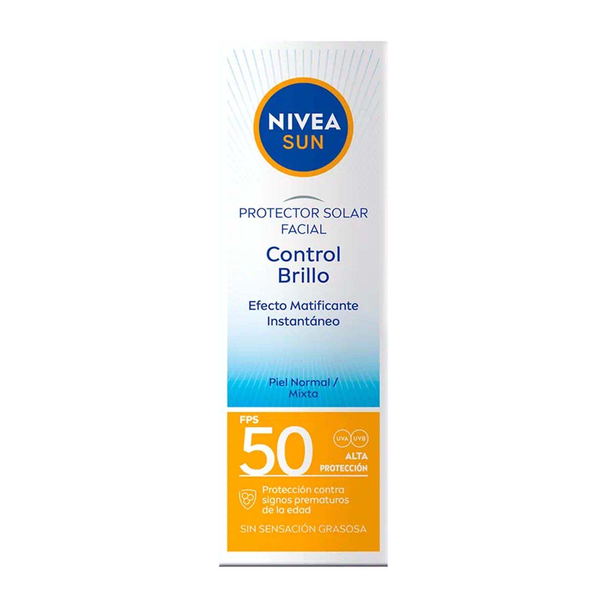 Protector Solar Facial Control Brillo FPS50 Nivea Sun Tubo x 40mL