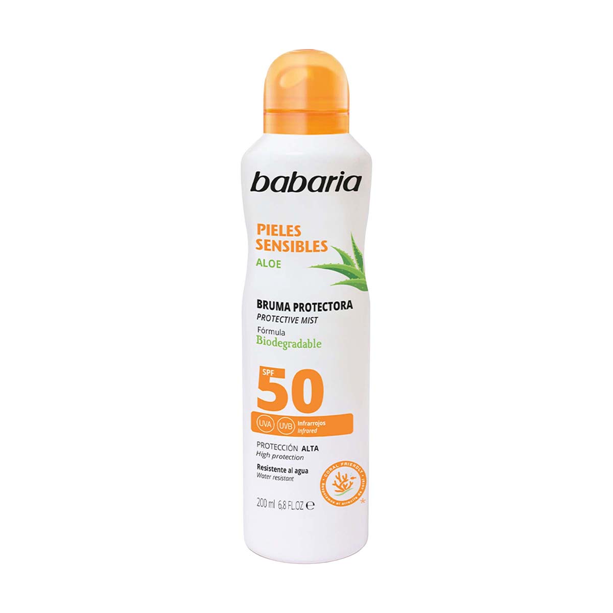 Bruma Protectora Pieles Sensibles SPF50 Babaria Spray x 200mL