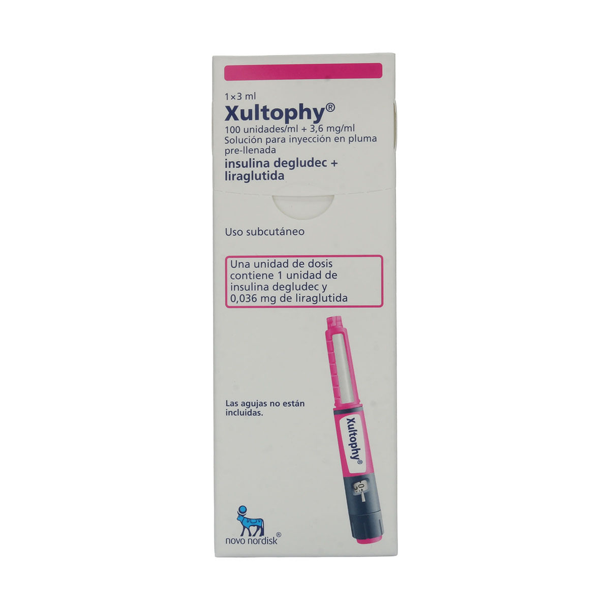 Xultophy Insulina Degludec + Liraglutida 100UI+3.6mg/mL Novo Nordisk Caja x 1 Pluma
