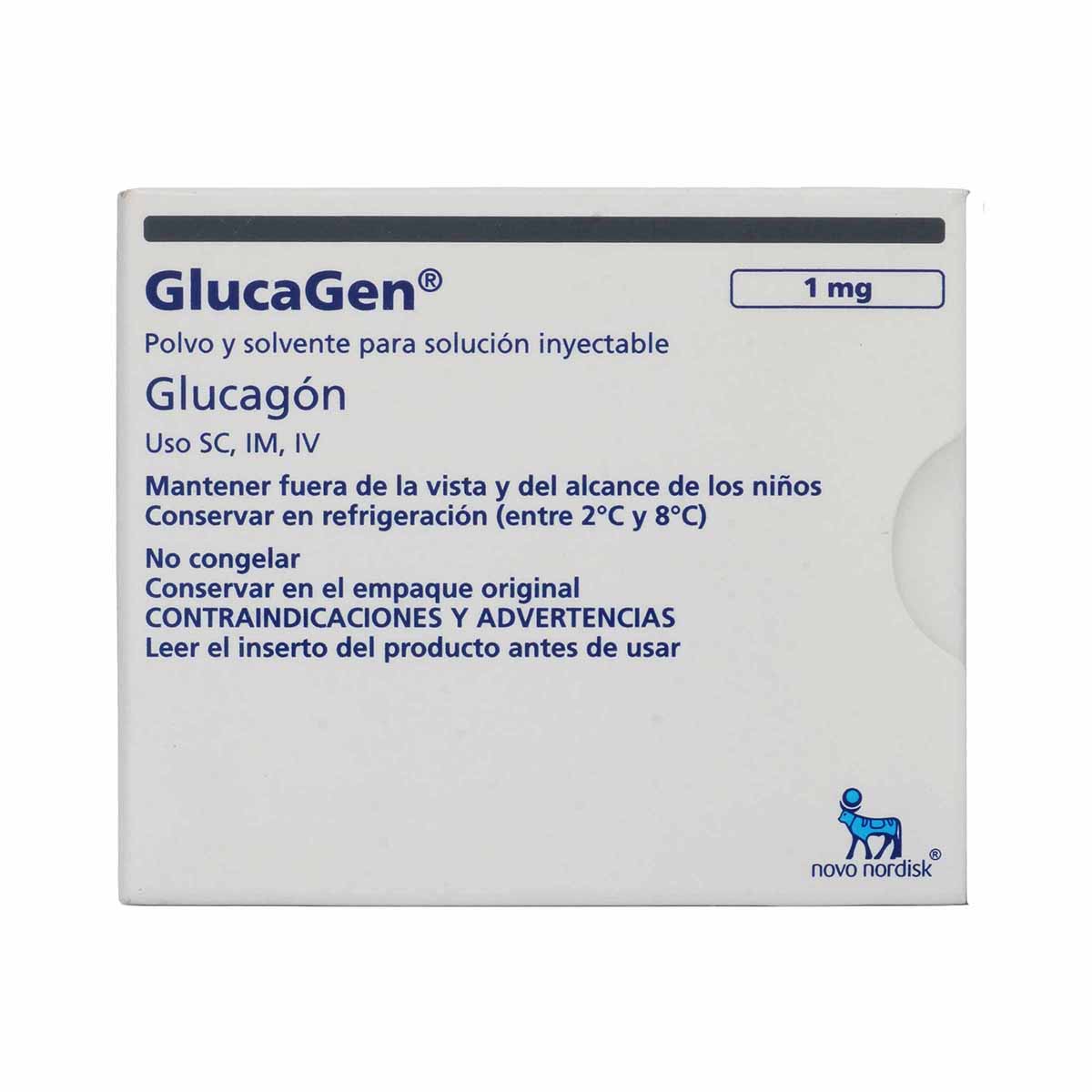 GlucaGen Glucagon 1mg Novo Nordisk Caja x 1 Vial