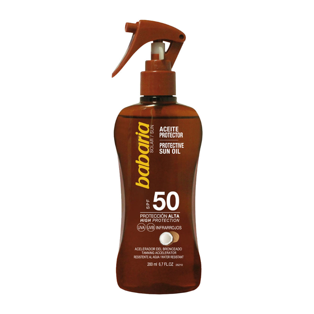 Aceite Protector Coco SPF50 Babaria Spray x 200mL