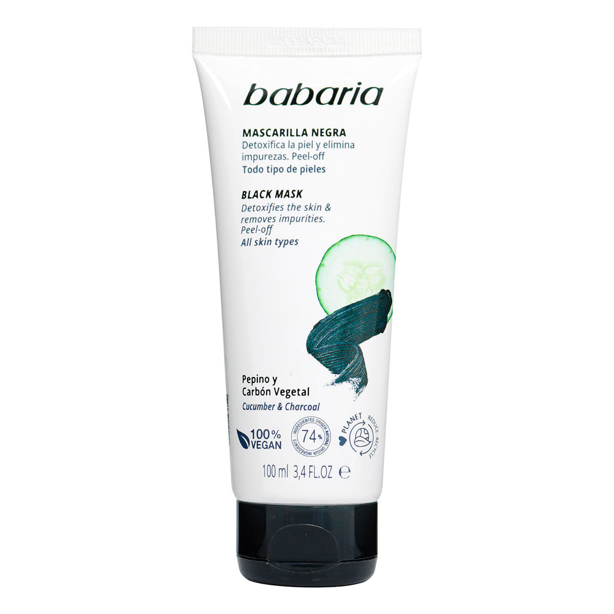 Mascarilla Facial Vegana Negra Babaria Tubo x 100mL