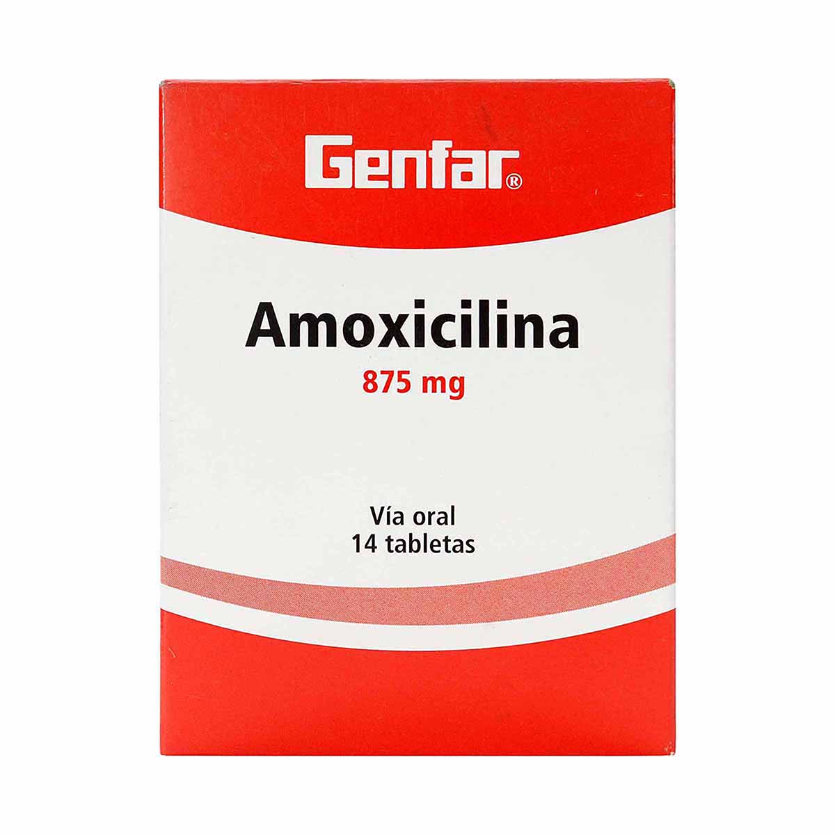 Amoxicilina 875 mg Genfar Caja x 14 Tabletas