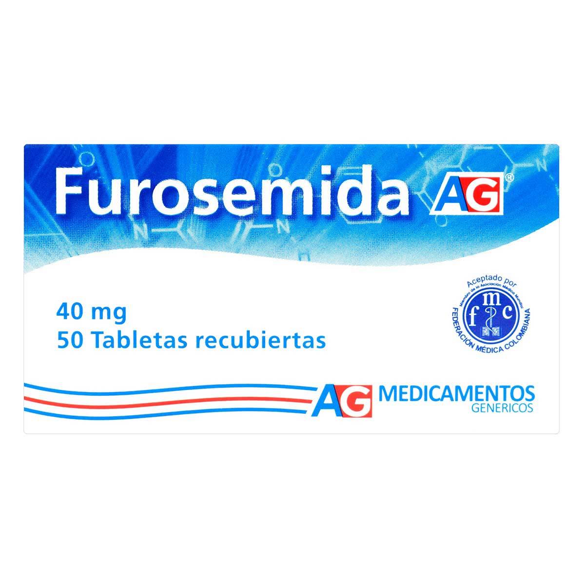 Furosemida 40 Mg Ag Caja X 50 Tabletas Recubiertas.