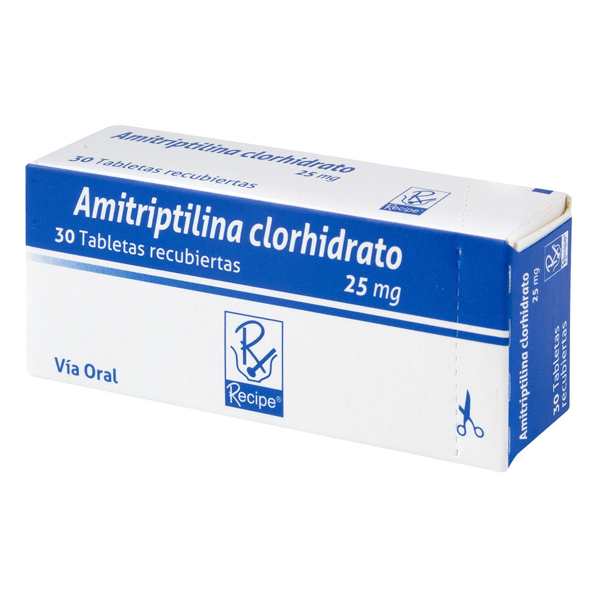 Amitriptilina Clorhidrato 25 Mg Recipe Caja X 30 Tabletas Recubiertas.