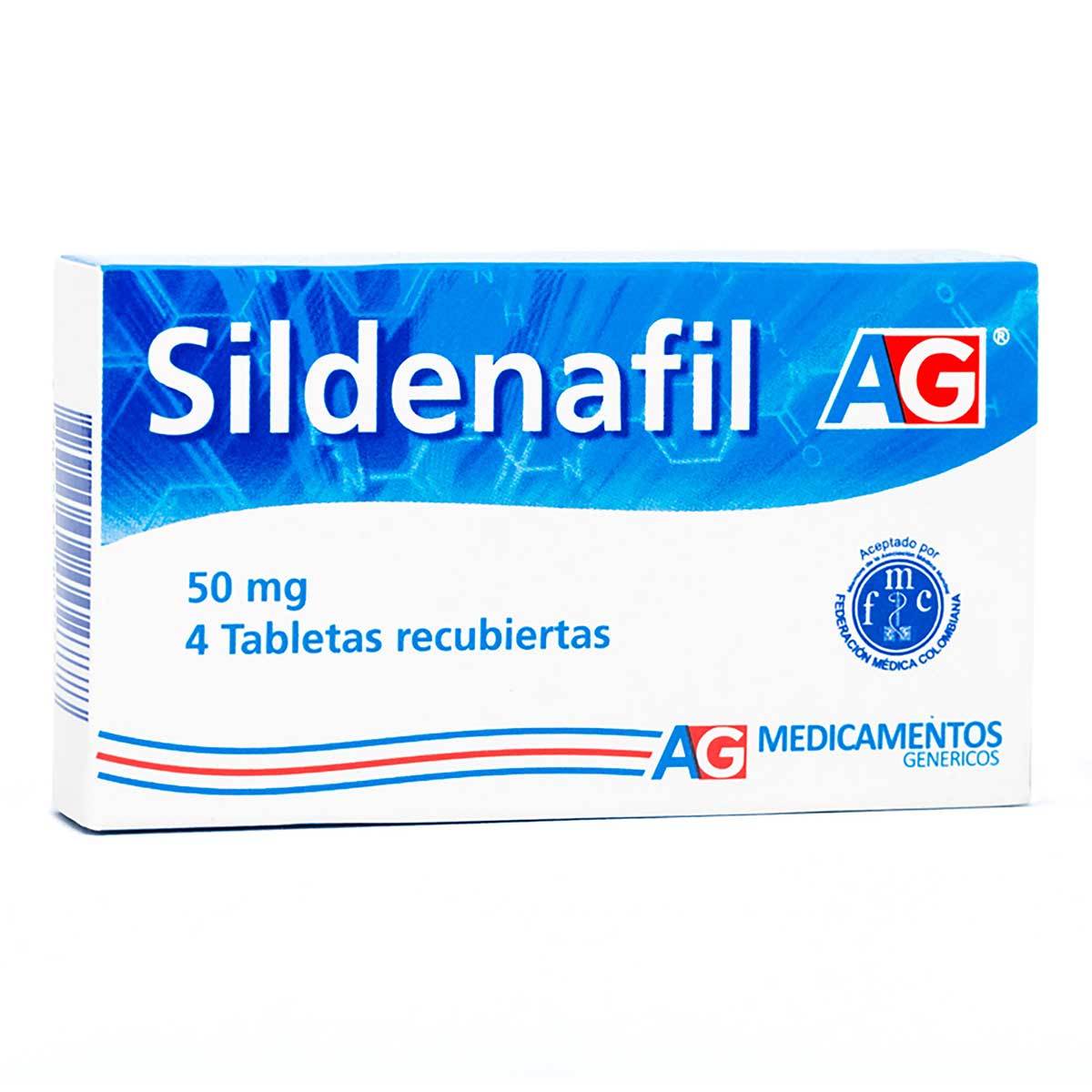 Sildenafil 50 Mg Ag Caja X 4 Tabletas Recubiertas.