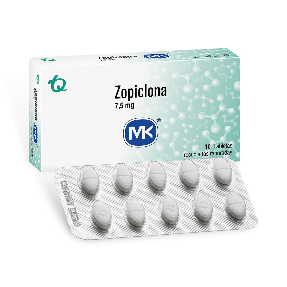 Zopiclona 7.5 Mg Mk Caja X 10 Tabletas Cubiertas.