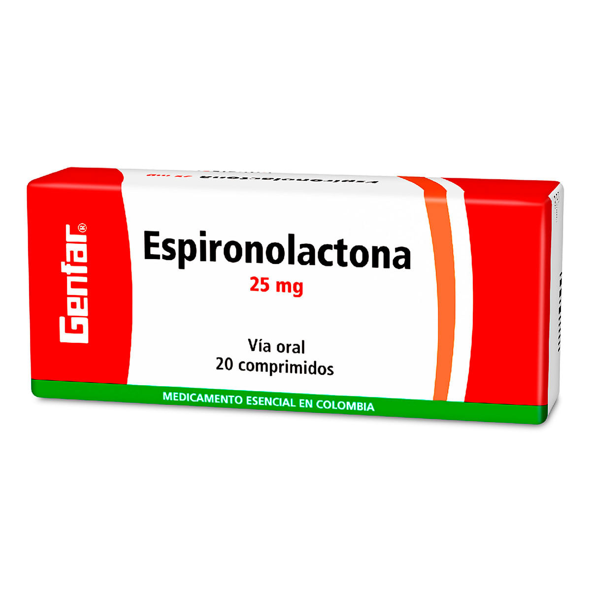 Espironolactona 25 Mg Genfar Caja X 20 Comprimidos.