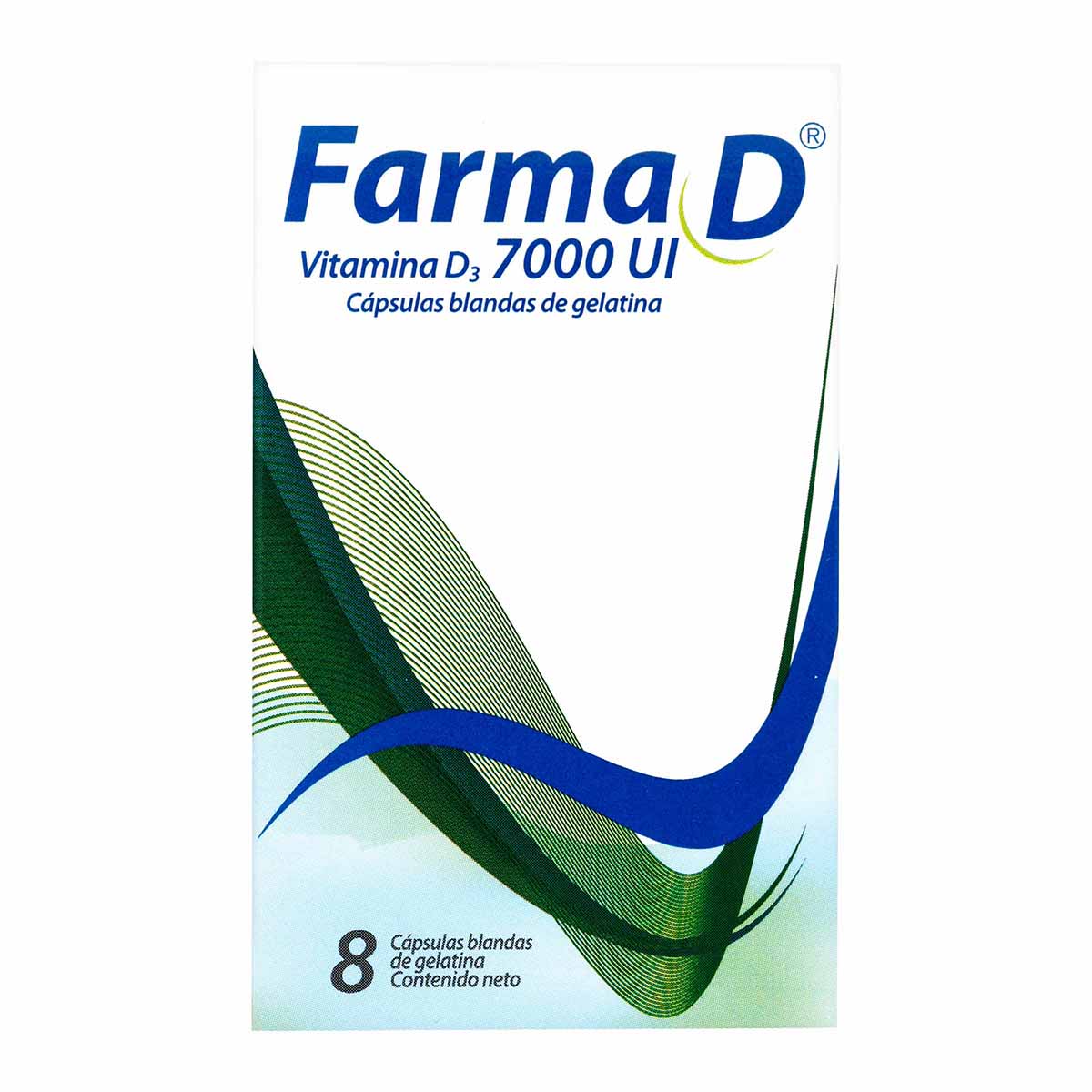 Farma D Vitamina D3 7000 Ui Caja X 8 Cápsulas Blandas.