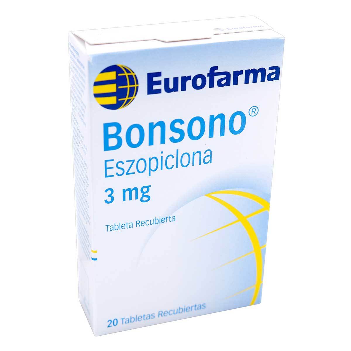 Bonsono 3 Mg Eurofarma Caja X 20 Tabletas Recubiertas.