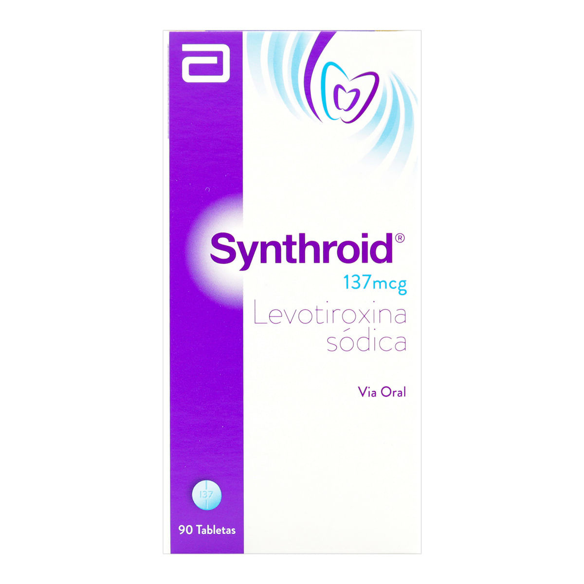 Synthroid 137 Mcg Abbott Frasco X 90 Tabletas.