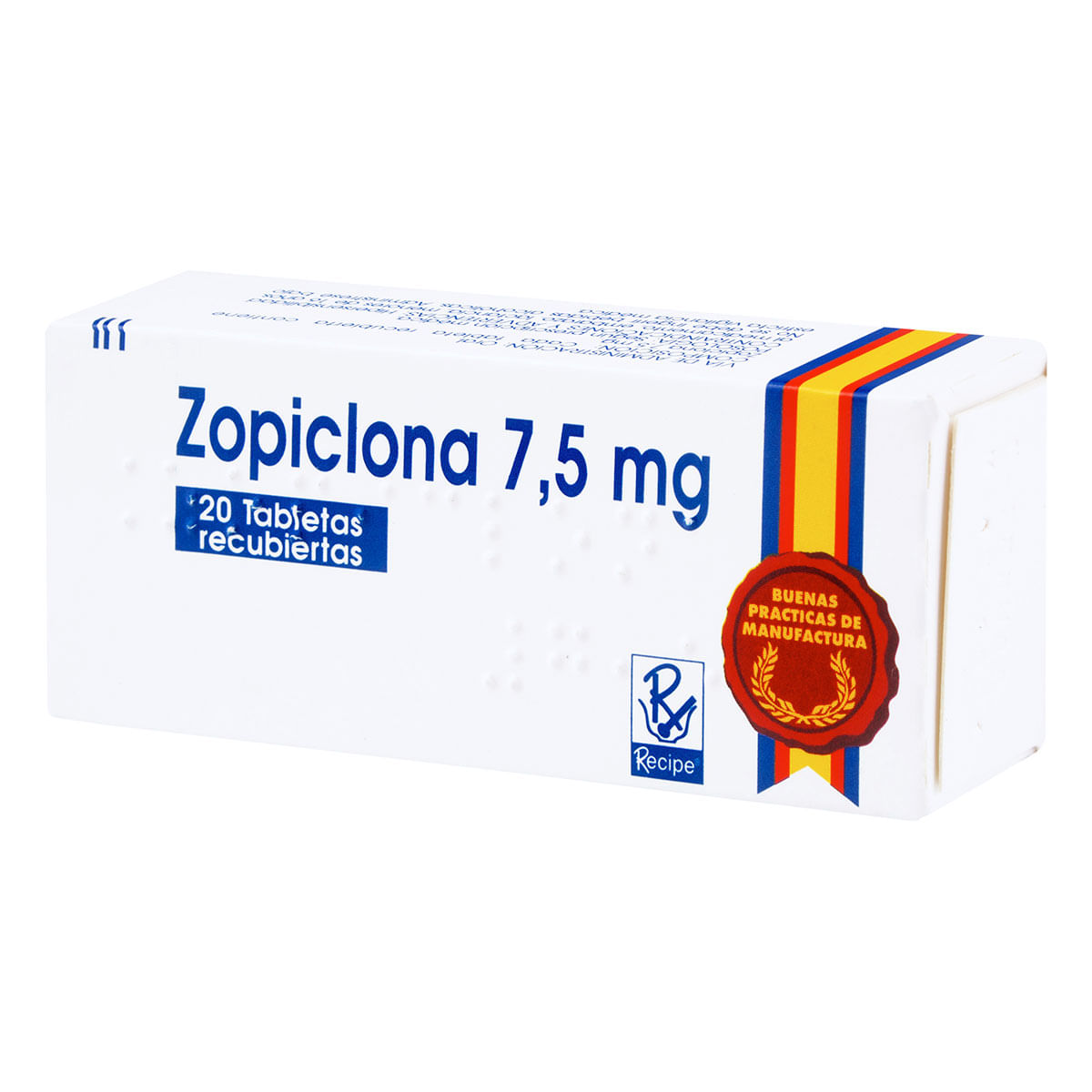 Zopiclona 7.5 Mg Recipe Caja X 20 Tabletas Recubiertas.