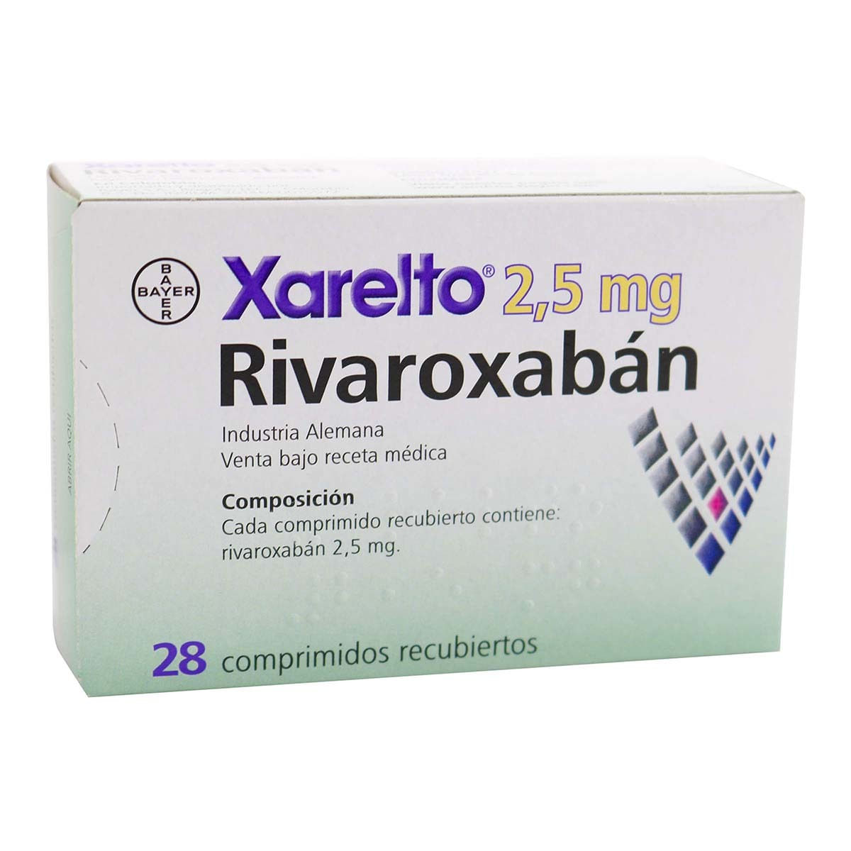 Xarelto 2.5 Mg Rivaroxabán Bayer Caja X 28 Comprimidos Recubiertos.