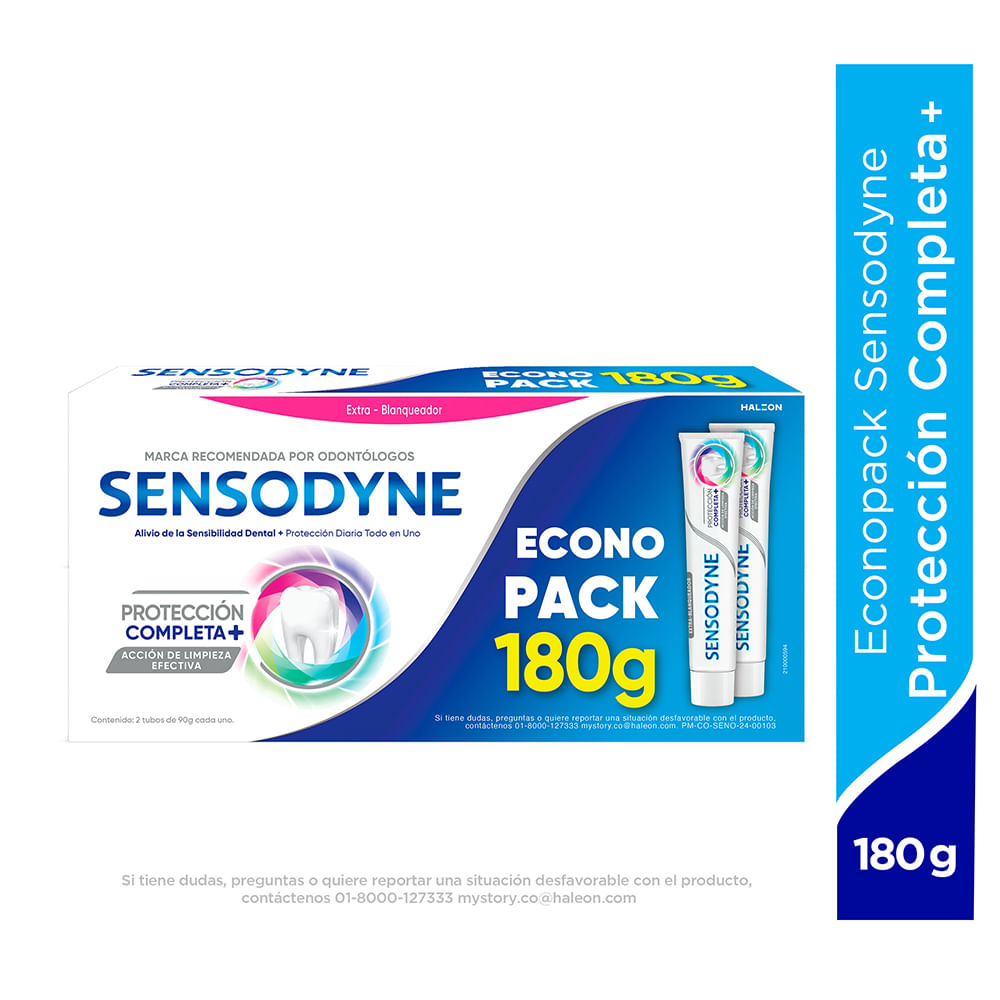 Crema Dental Sensodyne Protección Completa Tubo x 90 g Econo Pack Caja x 2 uds