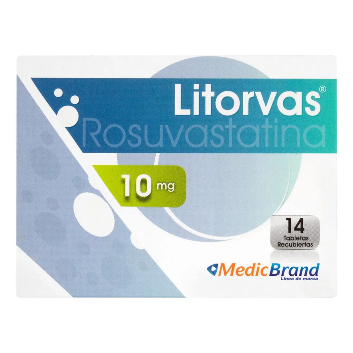 Litorvas Rosuvastatina 10mg MedicBrand Caja x 14 Tabletas Recubiertas
