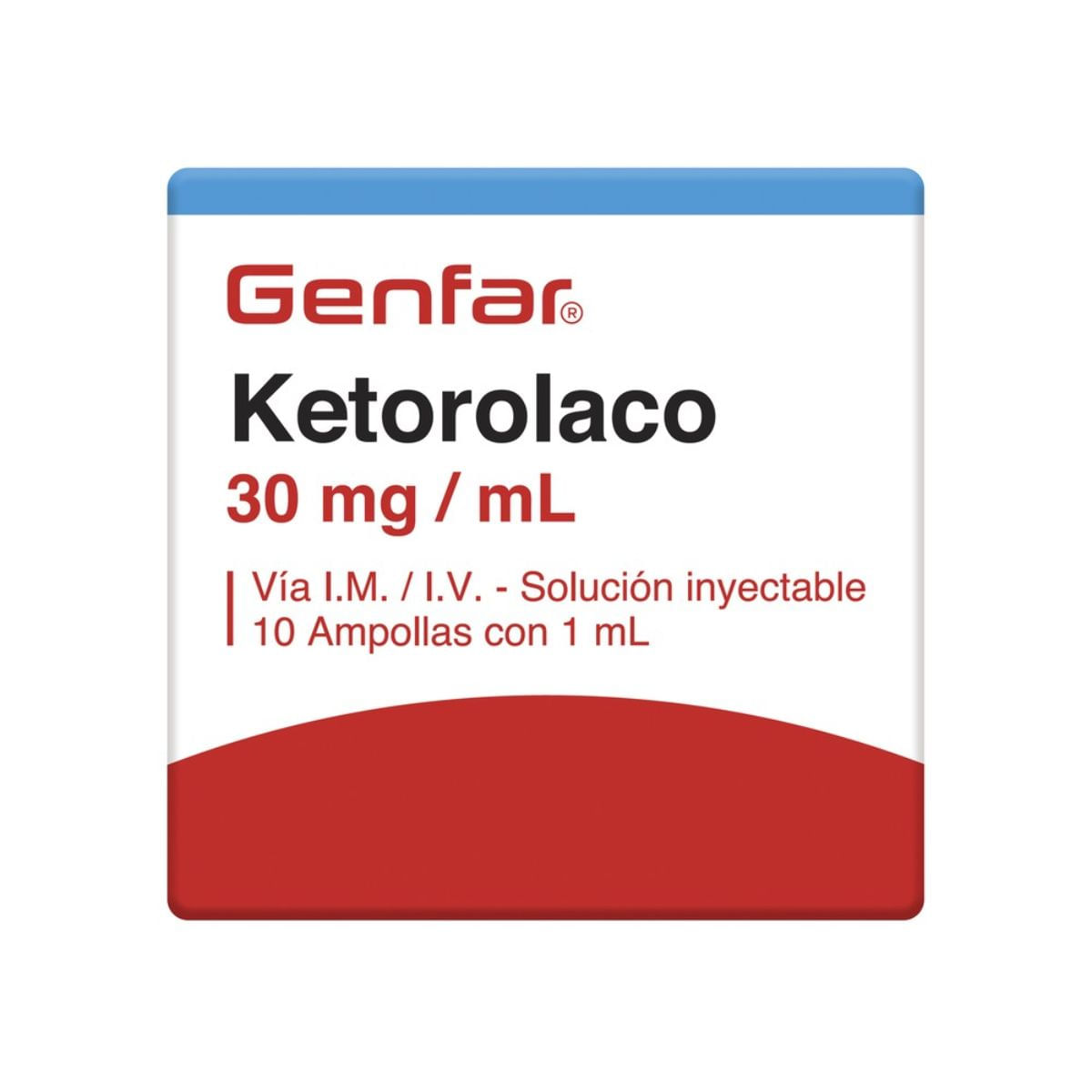 Ketorolaco 30mg/mL Genfar Caja x 10 Ampollas