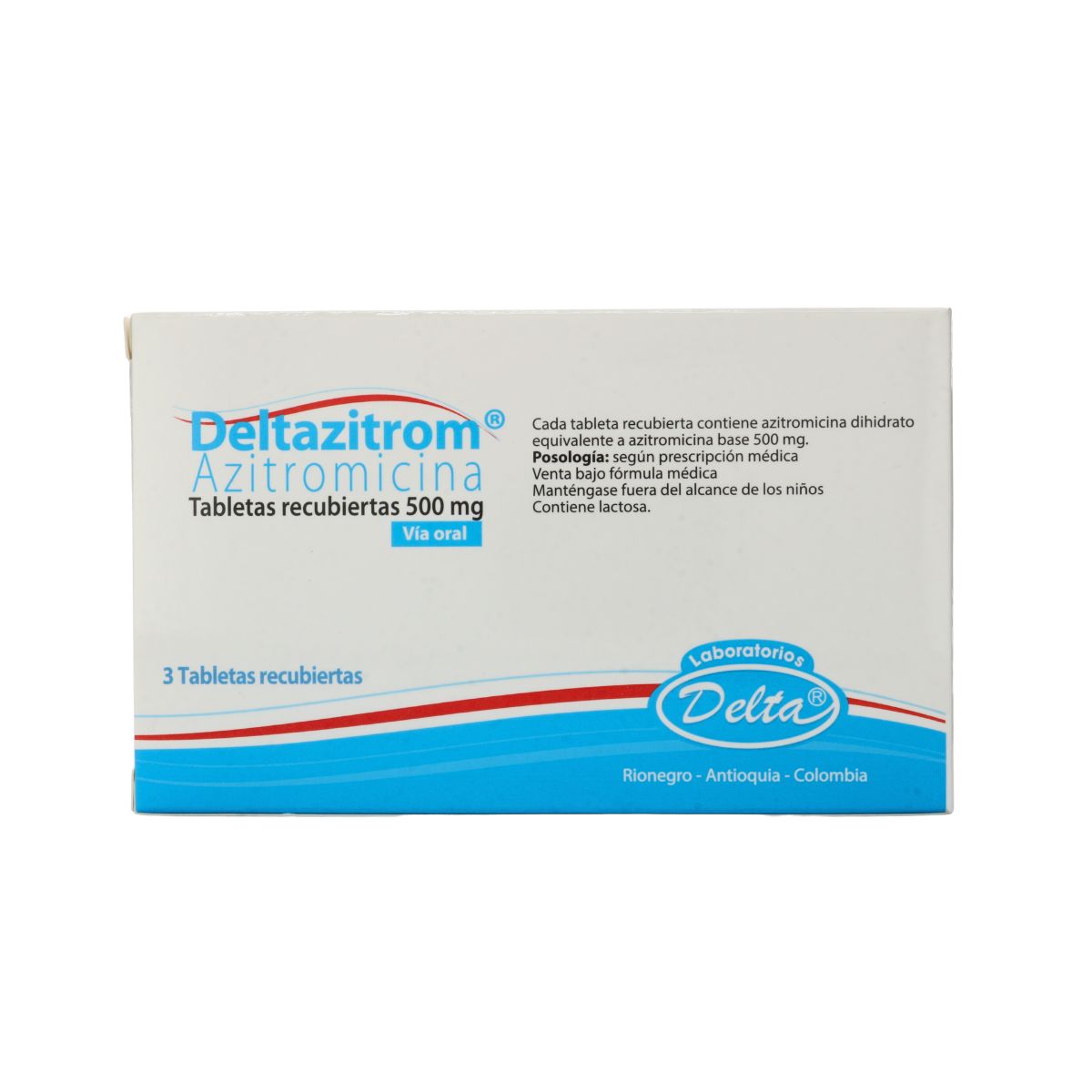 Deltazitrom Azitromicina 500mg Delta Caja x 3 Tabletas