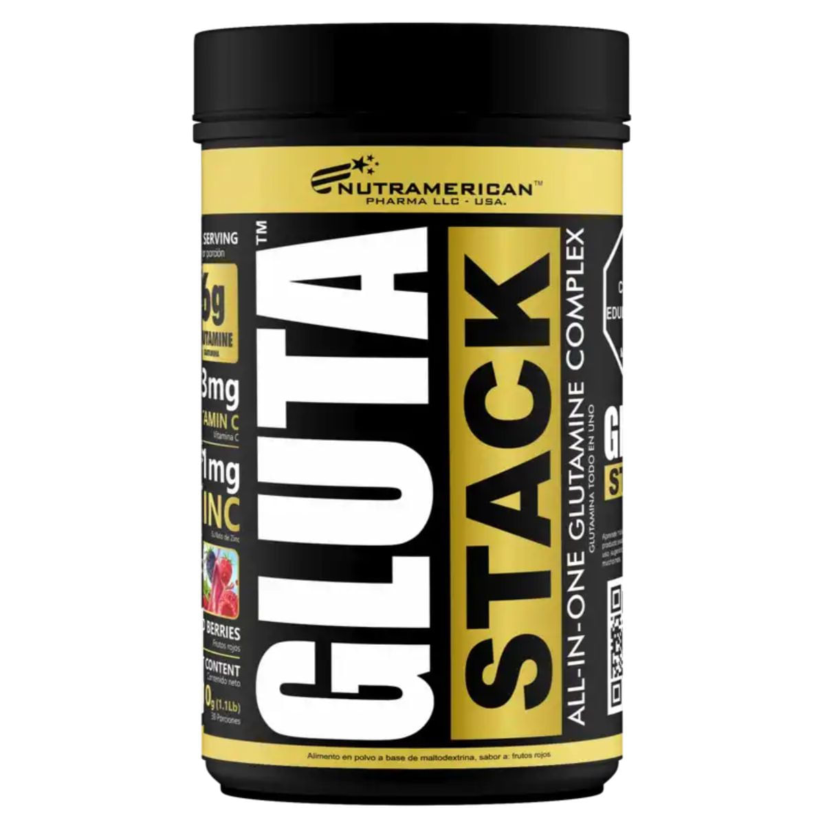 Gluta Stack Glutamina Nutramerican Tarro x 510g
