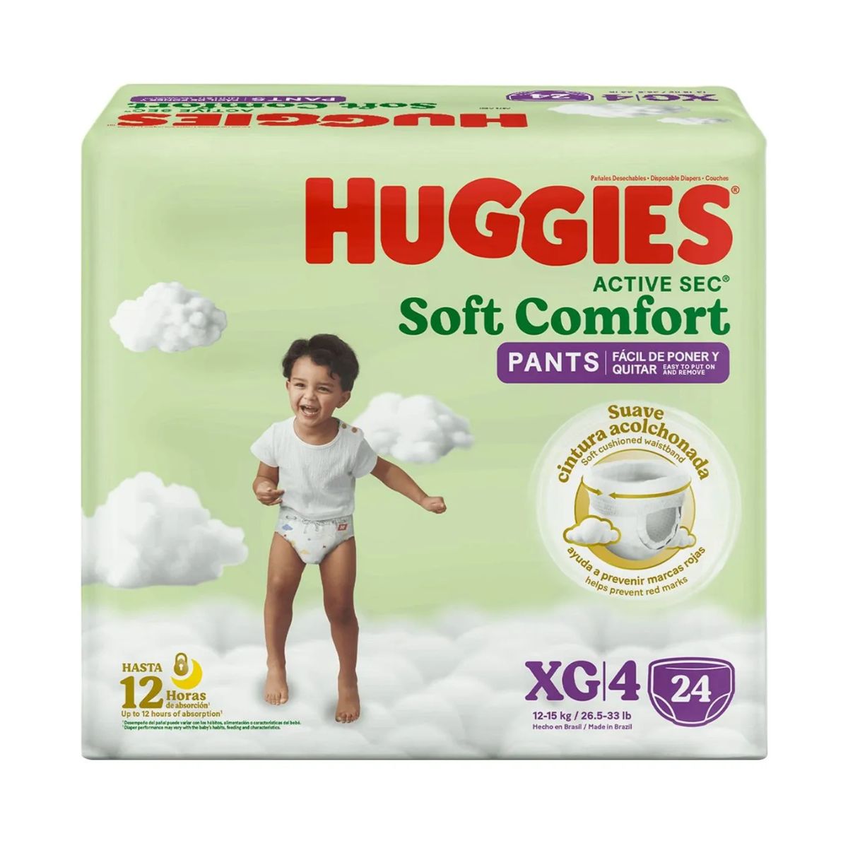 Pañales Pants Active Sec Etapa 4 XG Huggies Paquete x 24 Unds