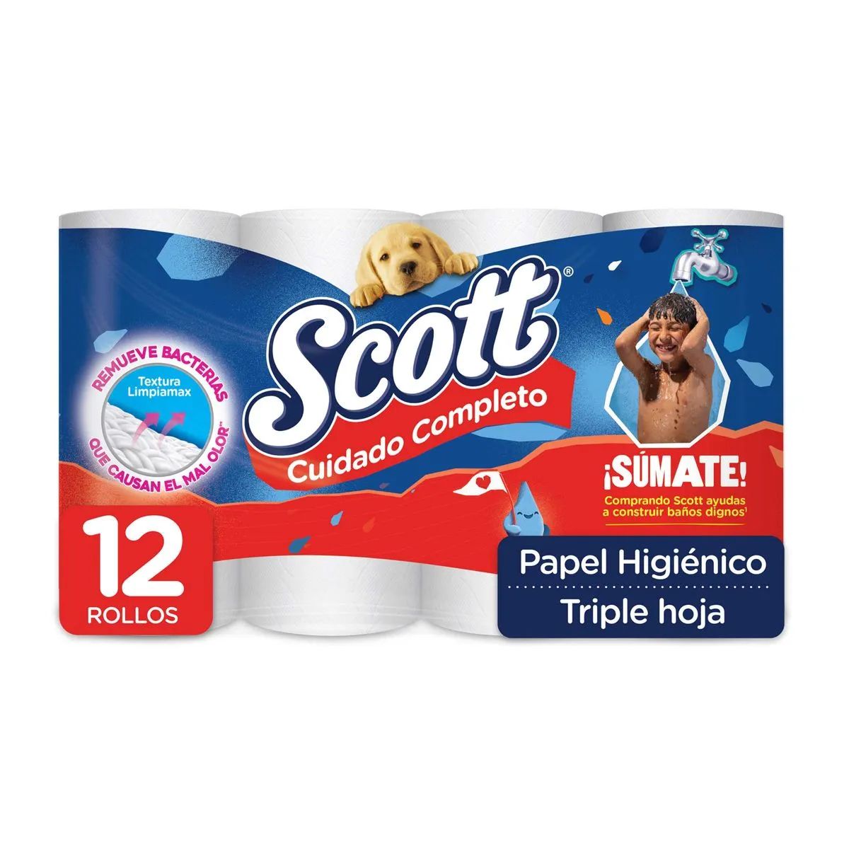 Papel Higiénico Cuidado Completo Scott Paquete x 12 Rollos